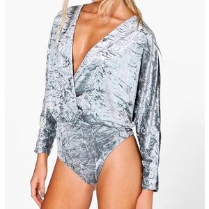NWT crushed velvet bodysuit